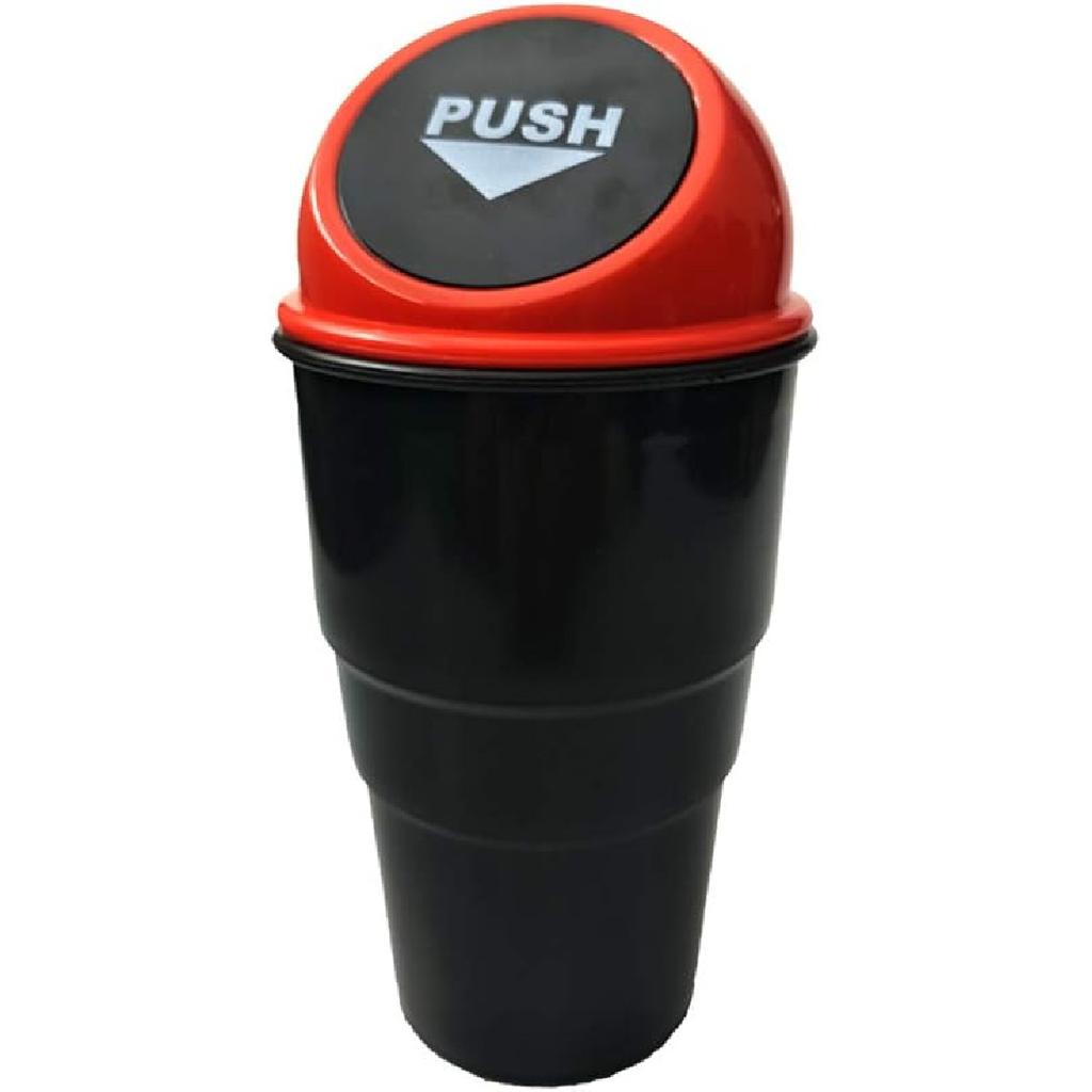 Automotive Cup Holder Trash Can, Mini Car Garbage Can Vehicle Rubbish B with Lid for Car Office Home Bedroom Desk (Grey)