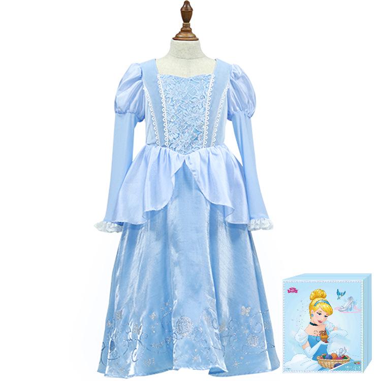 Elsa Winter Princess Dress Christmas Cosplay Gown Gift Set 120 cm