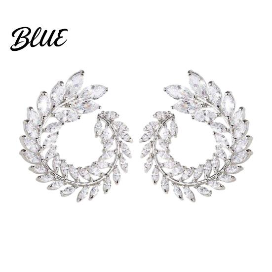 Durable Alloy Earrings Laurel Leaf Hoop for Women Plated