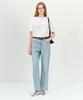 BASIC HOUSE Women'S Silket Sleeve Modulation Short Sleeve T-Shirt White Lzts3213
