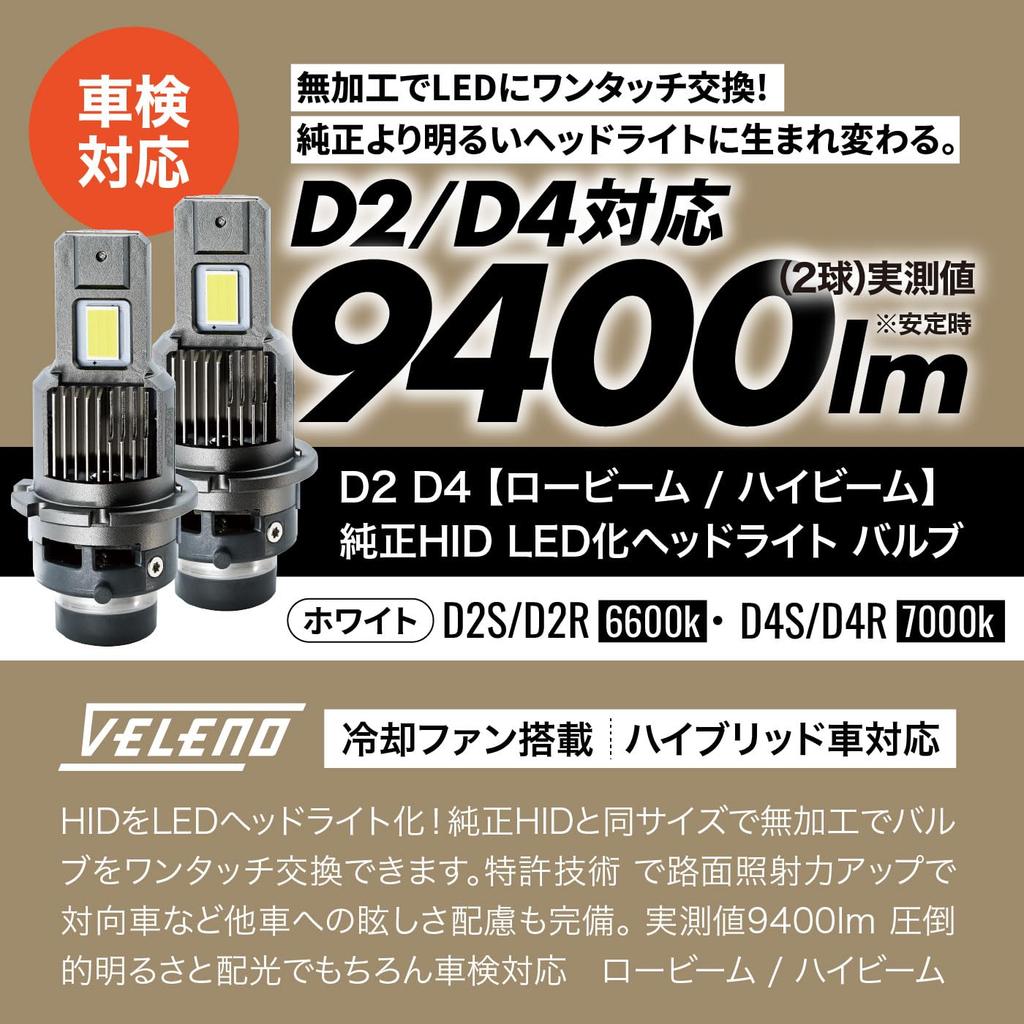 VELENO D4S D4R 9400lm LED Headlight Genuine Replacement Bulb Explosive Light Road Light Toyota