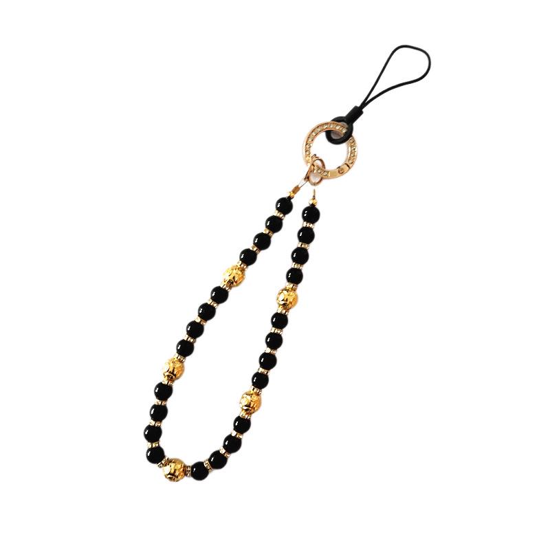Crystal Glass Bead Phone Lanyard: Anti-Lost Fashion Accessory Keychain