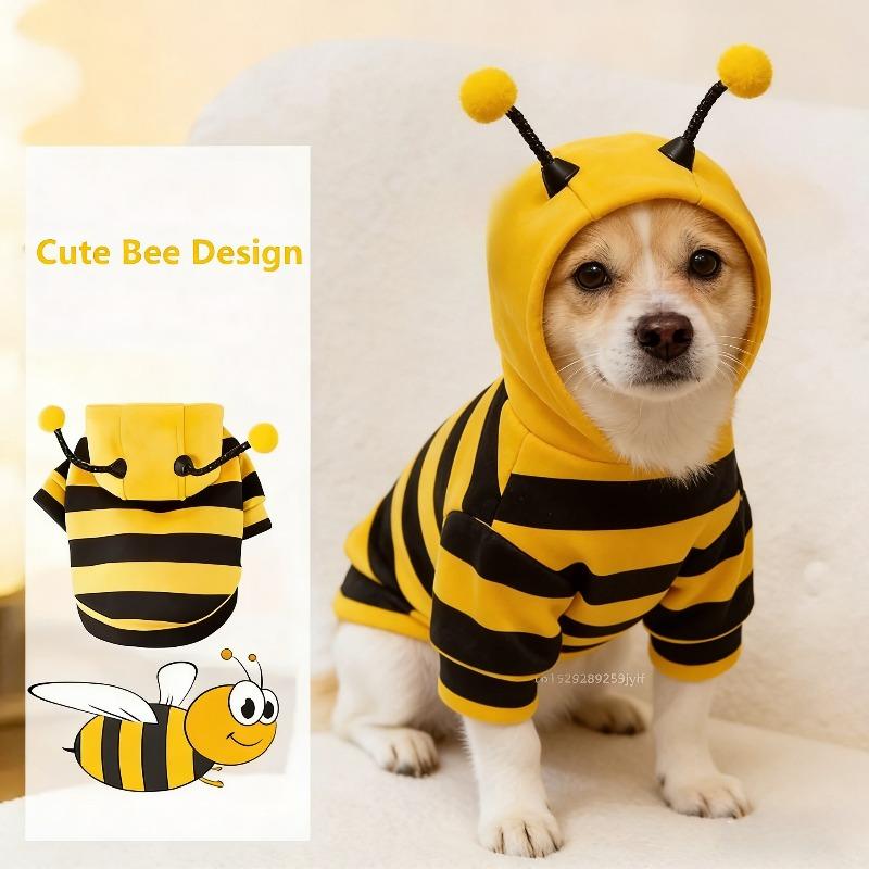 Bee Pet Puppy Coat Apparel Outfit Fleece Clothes Dog Cat Hoodie Sweatshirt Fancy Costume Cosplay Sweater Dog Hoodies