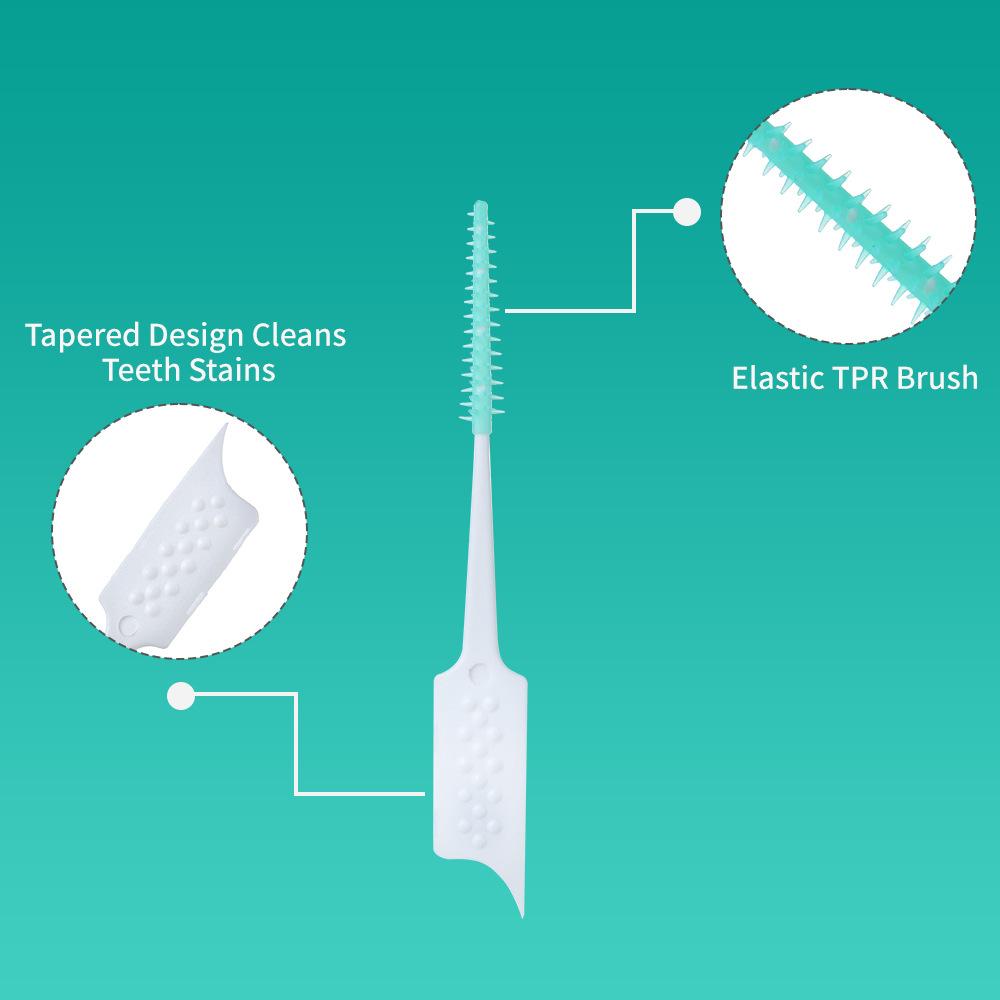 20PCS Fashionable and Easy To Use Mini Dental Floss Brush Orthodontic Soft Rubber Soft Bristle Cleaning Brush Interdental Brush To Clean The Mouth