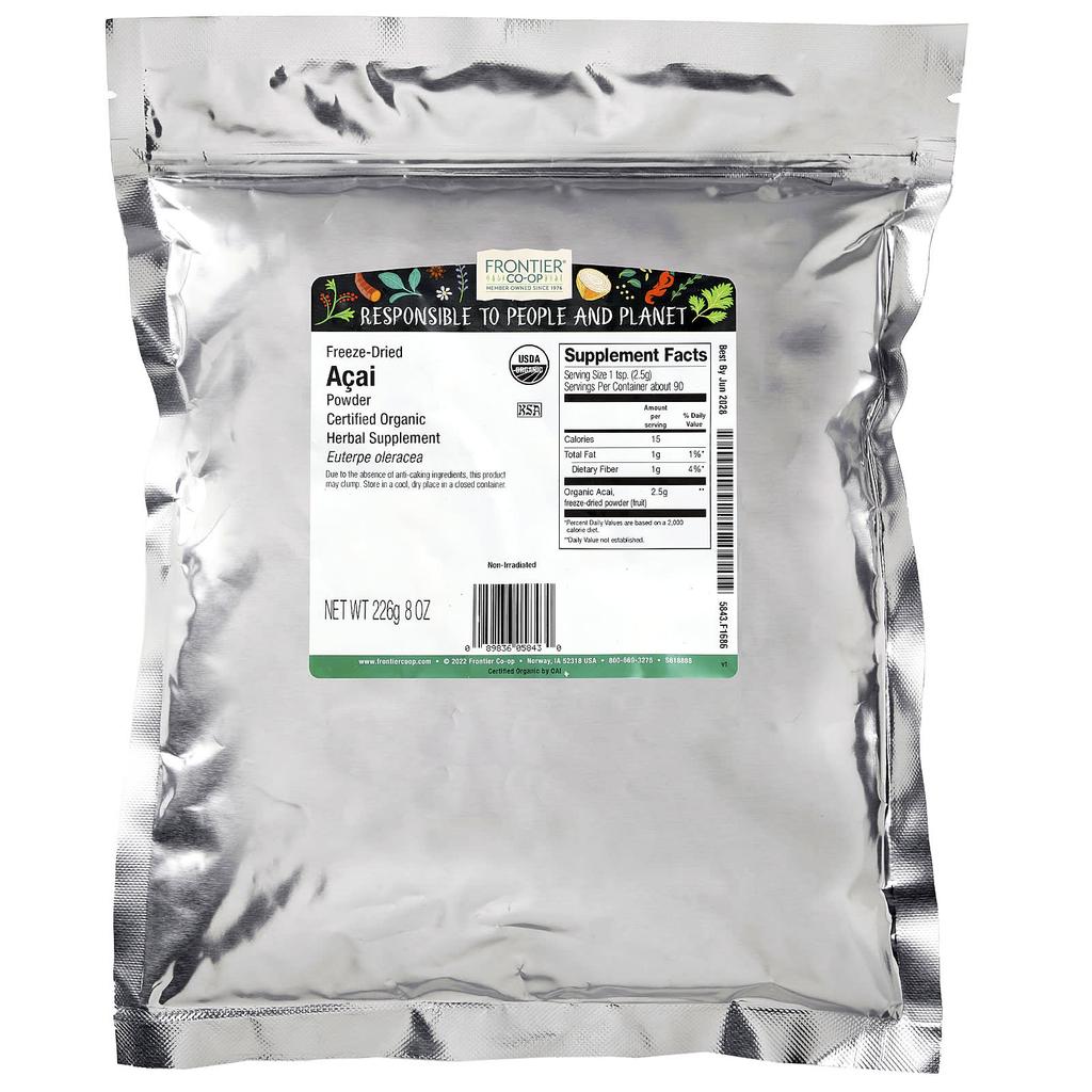 Frontier Co-op, Freeze-Dried Acai Powder, 8 oz (226 g)