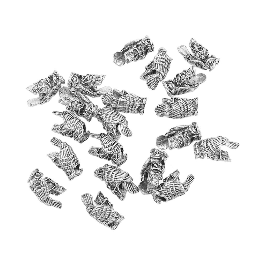 20Pcs Beard Beads Alloy Fine Appearance Delicate Details Hair Beads for Bracelet Necklace DIY Hair Decoration