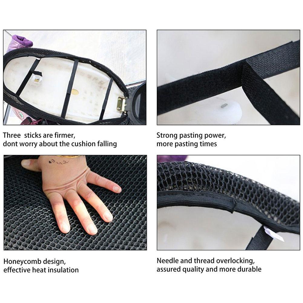 1Pcs Anti-Slip 3D Mesh Fabric Seat Cover Breathable Waterproof Motorcycle Motorbike Scooter Seat Covers Cushion 75x55cm/47x35cm