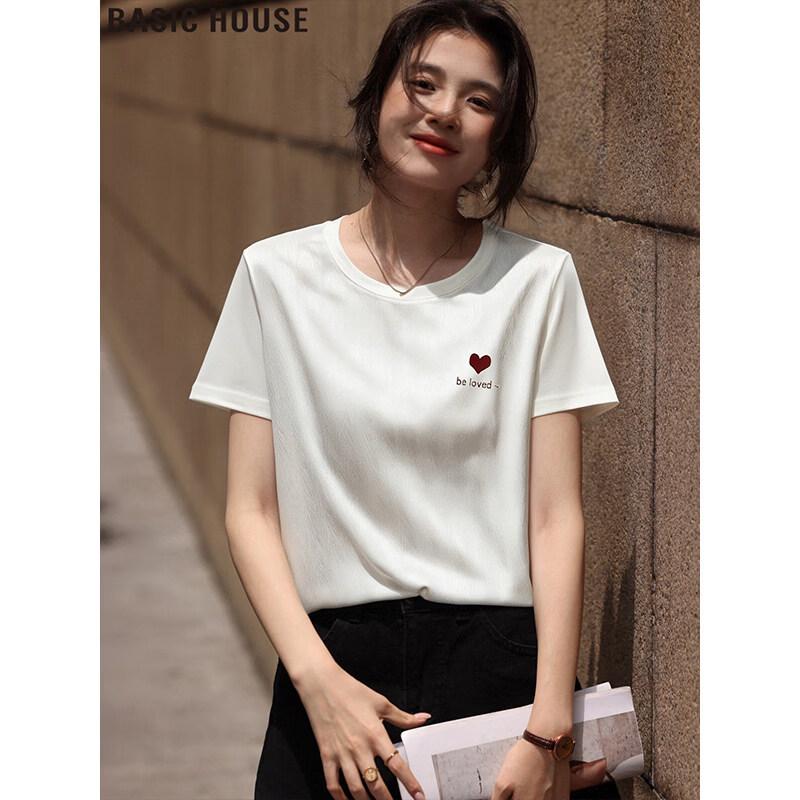 Basic House Women's Heart Print Short Sleeve T-shirt