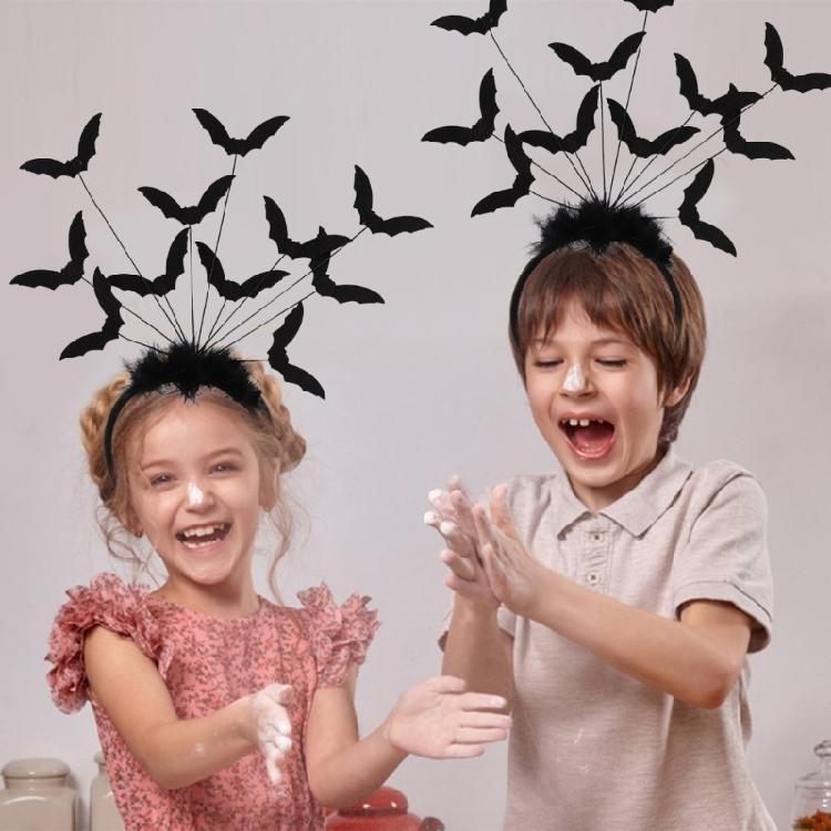 Colorful Spooky Spiders/Bat Shape Hairband Women Student Photography Hairband Spooky Spiders Shape Washing Face Headbands