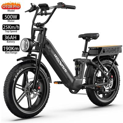 Electric Bicycle Onesport 20" 500W Motor Full Suspension 48V 36AH Adult Ebike Top Speed 25Km/h 7 Speed Load 120Kg OT08 Pro