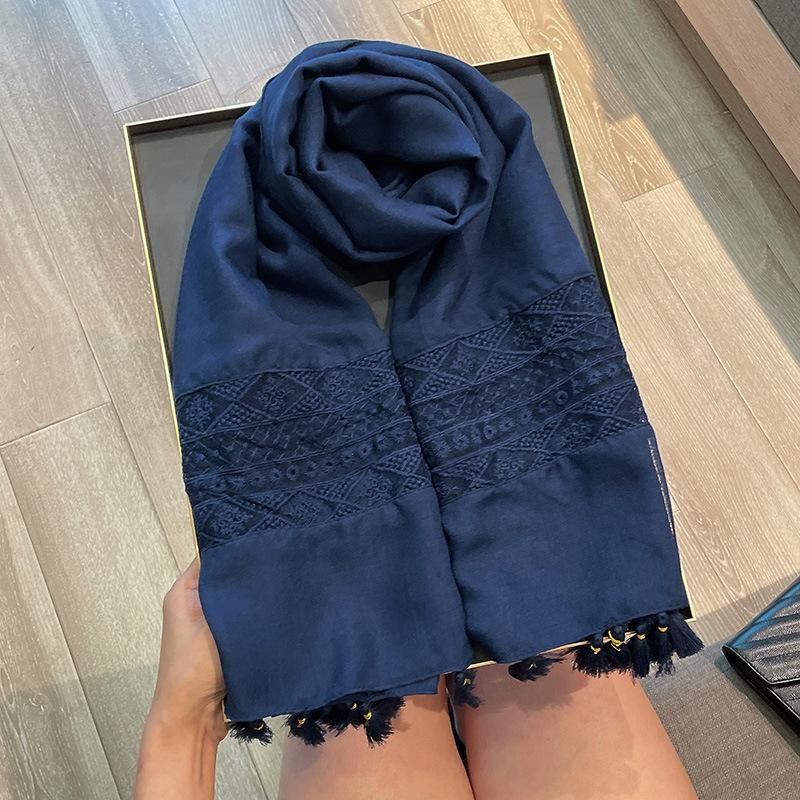 Women's Lace Patchwork Scarf Travel Sunscreen Shawl Summer Ethnic Style Fashion Scarf