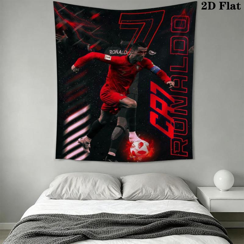 Cristiano Ronaldo CR7 Tapestry, Portugal Soccer Player Dynamic Wall Hanging, Sports Wall Art Home Decor