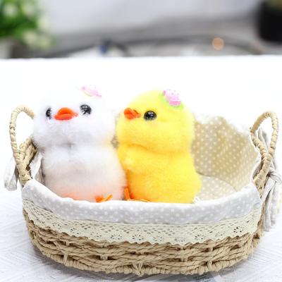 Plush Little Yellow Duck Keychain Creative Imitation Mink Hair Little Yellow Duck Pendant Accessories Accessories