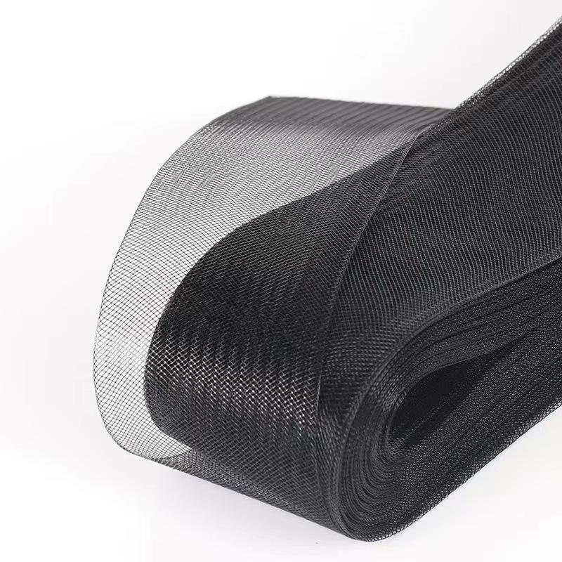 Black & White Elastic Stretch Mesh Ribbon (6-10cm) for Wedding Dresses, Dance Skirts, Support, and Horsehair Fishbone Net Clothing Accessories.