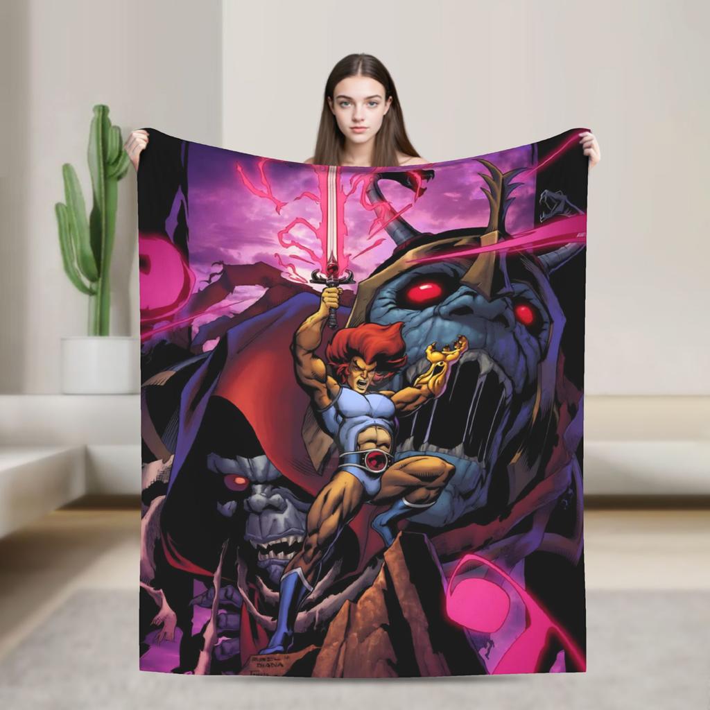 Thundercats Heroische Abenteuerdecke Picknick Flanelldecke für Heimdekoration Superweiche Individuelle DIY-Qualität Tagesdecke Geschenk