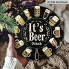2D Flat, 1pc Round Aluminum "It's Beer O'clock" Sign, Vintage Retro Beer Glass Clock Wall Decor, Lightweight Hanging Signs - Waterproof & Durable