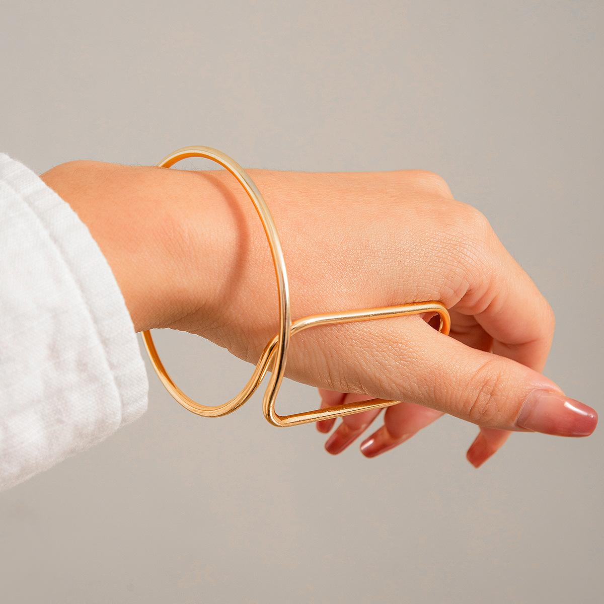 

Аксессуары, персонализированные простые открытые квадратные браслеты на палец, бизнес-украшения в холодном стиле, геометрические браслеты