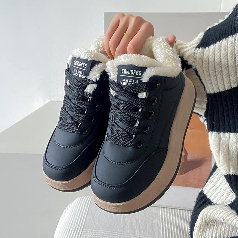 Winter Baumwollschuhe Damen neue Samt vielseitige Studenten High-Top Schuhe trendige Baumwollschuhe Plateau Freizeitschuhe