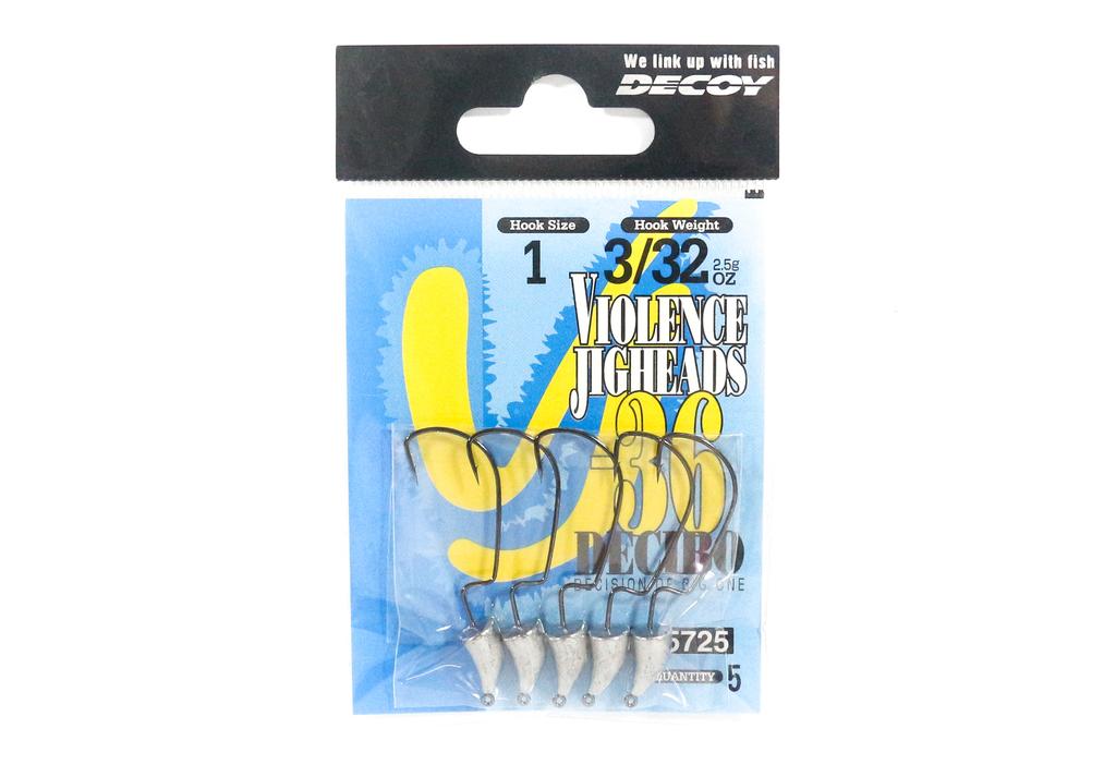Decoy VJ-36 Jig Head Decibo Worm Hook Jig Head Size 1 , 3/32 oz (5725)