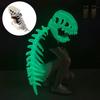 Svítící ve tmě Kostra dinosaura Maska Pokrývka hlavy 3D plyšový kostým dinosaura Fotografické rekvizity