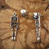 Pair of Vintage Skull Earrings for Men and Women in Gothic Halloween Style