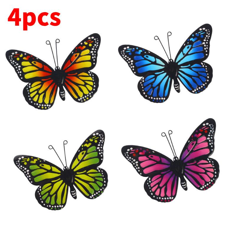 Striped Butterfly Fine Metal Wall Decoration Toy For Garden Home Gift Decor