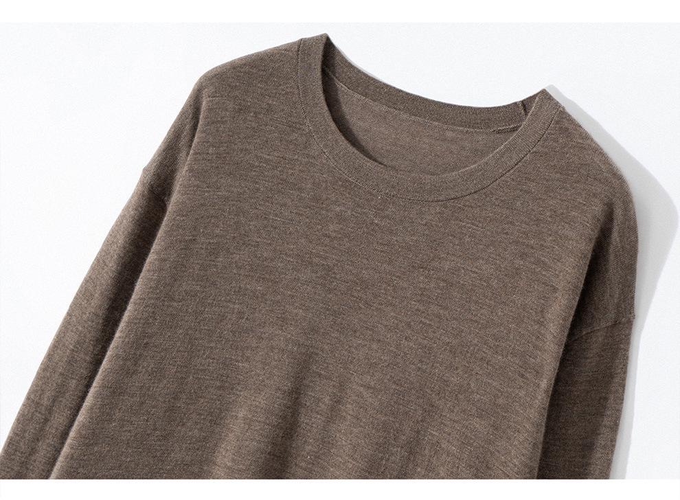 Women's Cashmere Round Neck Pullover Sweater - Autumn/Winter Long Sleeve, Loose Fit Knitwear