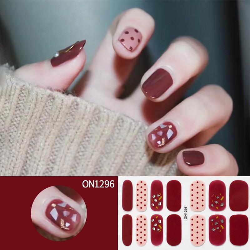 Nail Art No-bake Nail Stickers Full Stickers, 14-finger No-bake Gel Nail Stickers, Nail Art Full Stickers