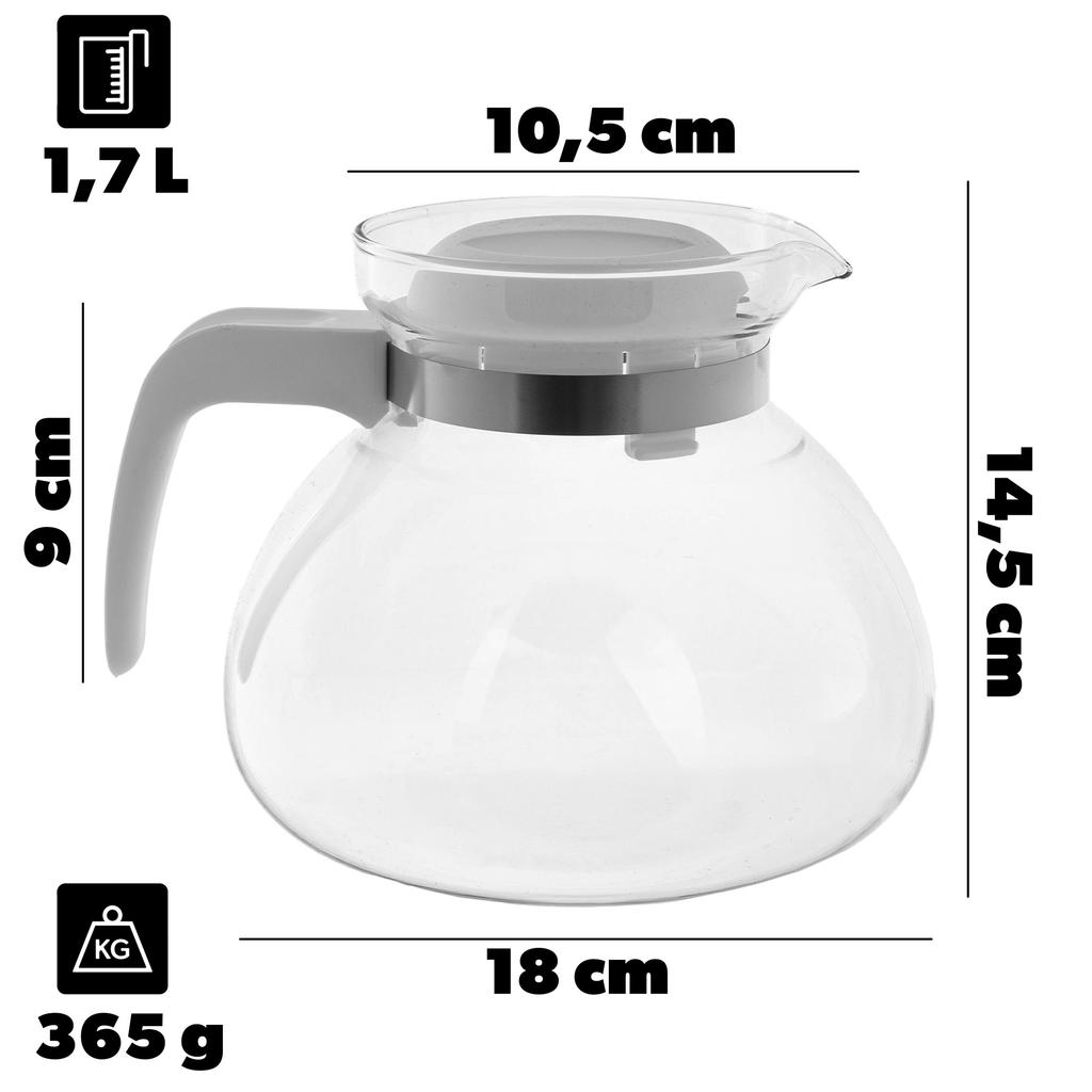 KADAX Heat-Resistant Glass Teapot with Lid 1.7L
