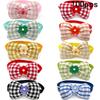 50/100pcs Dog Bow Tie Grooming Accessories Lattice Style Small Dog Bow Tie Grooming Neckties Pet Supplies Dog Cat Bowties Collar