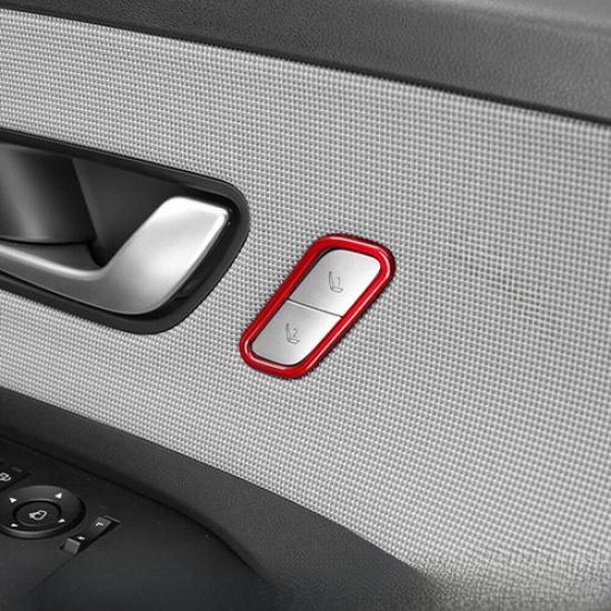 Seat Memory Button Switch Frame Trim 1PCS For Hyundai Kona 2024-2025 Bright Red