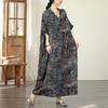 DIMANAF New 2026 Women Plus Size Spring Summer Beach Long Dress Loose Oversize Maxi Floral Print Vintage