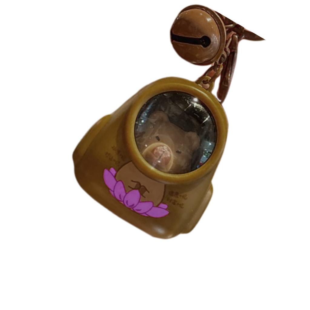 Luminous Capybaras Keychain Portable Cartoon Space Capsule Pendant For Backpack Stylish Animal Night Light Keyring