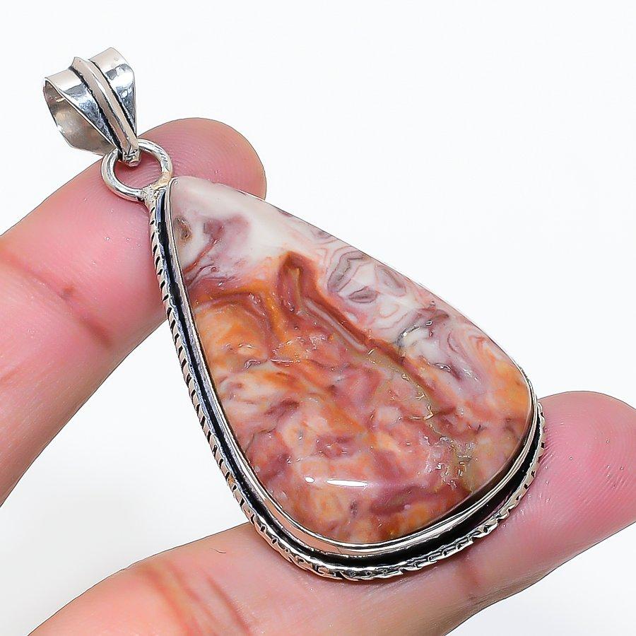 Natural Dolomite Gemstone Handmade 925 Sterling Silver Pendant 2.25  AP-15542