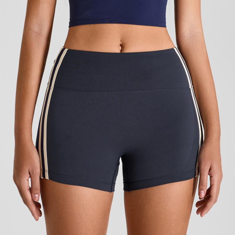 New Nude Yoga Shorts For Women, Contrasting High Waisted Peach Sports Shorts, Women'S Running And Fitness Pants