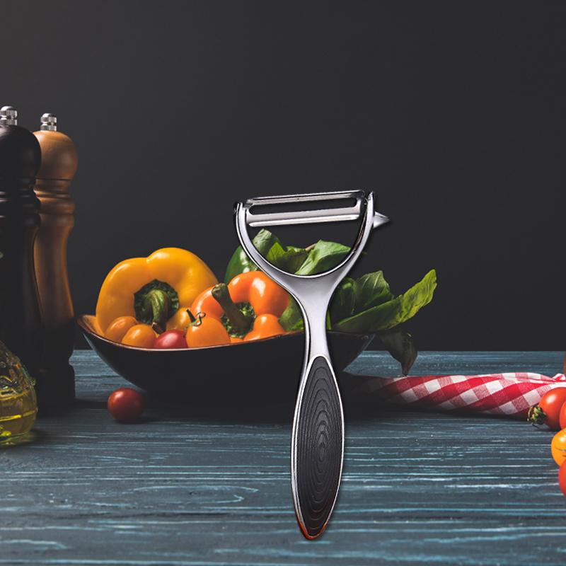 Stainless Steel Vegetable Peeler with Wooden Handle Planer 2 IN 1 Bottle Opener Fruit Peeler Sugarcane Potato Fruit Cutter Tools