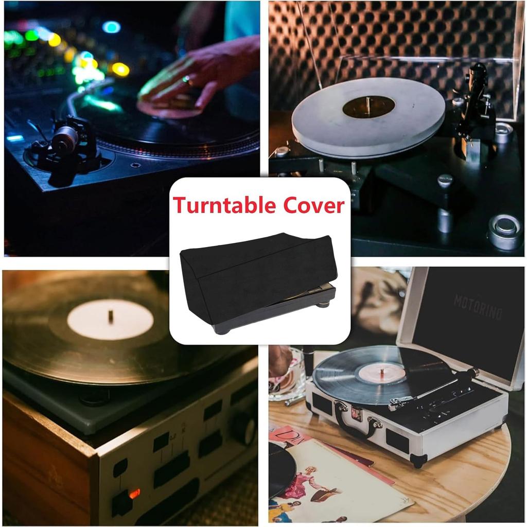Uniwersalna Pokrowiec Przeciwkurzowy na Gramofon Wzór Vintage Wodoodporny Ochraniacz z Tkaniny Oxford