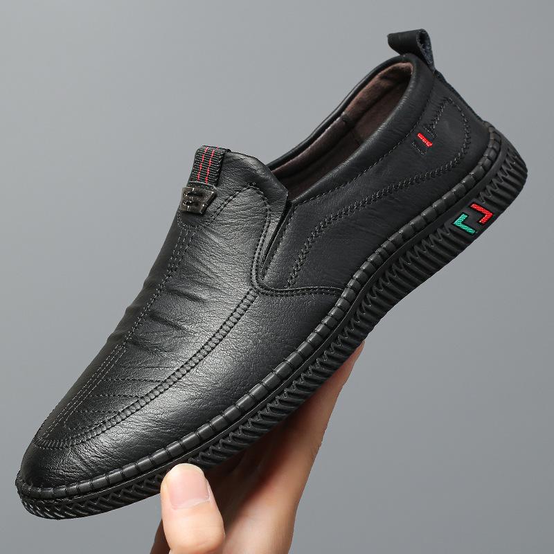 2025 new spring men's handmade online men's shoes non-slip driving shoes breathable casual leather shoes men's single shoes 865