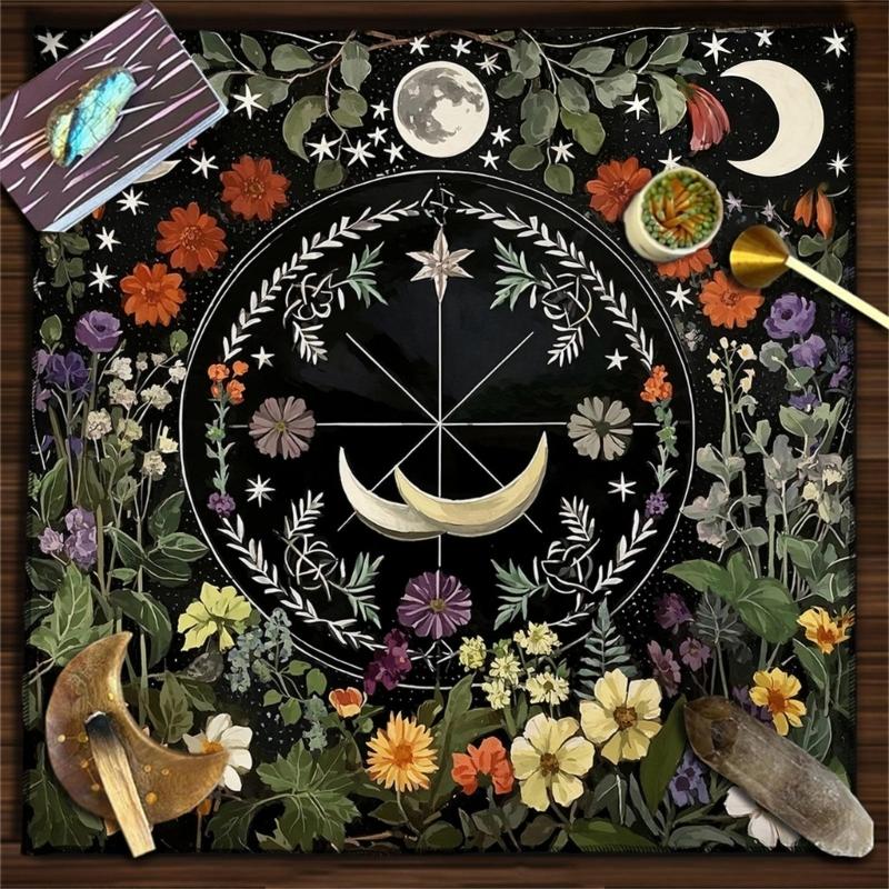 Divinations Tablecloth Card Mat Table Cover Astrological Oracles Pad Tarots Table Cloth Altars Cloth Board Game Pad