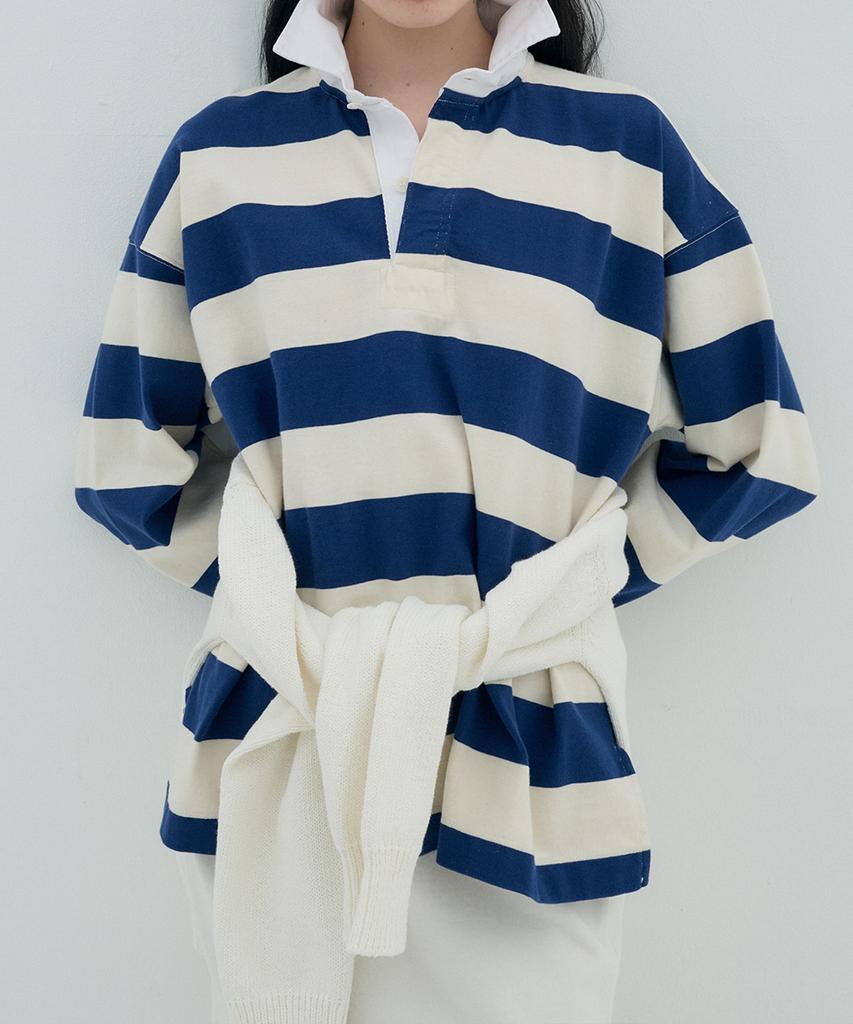 Jeonggamseutyudio Stripe Rugby T-Shirts_3 Color