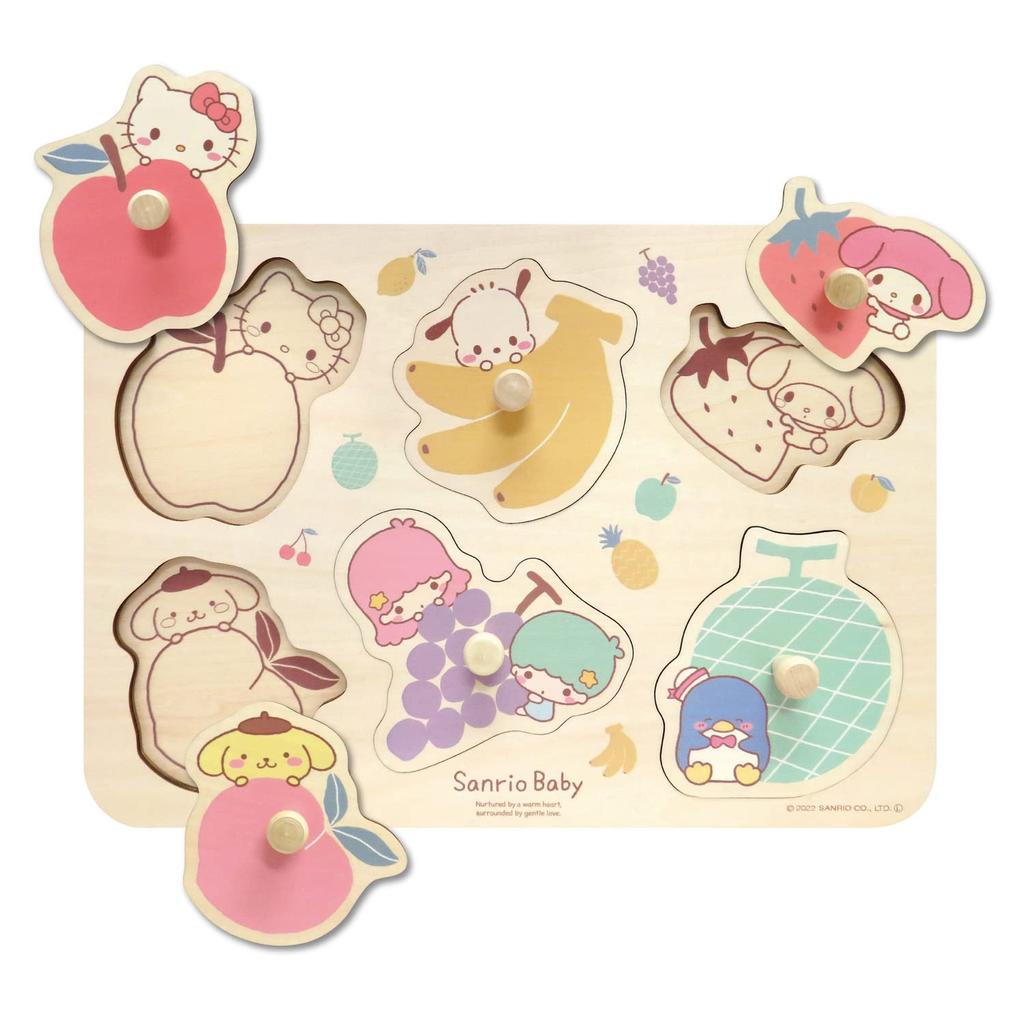 Vitthart Sanrio Baby Wooden Puzzle Fruit Puzzle 6 Pieces with Pegs