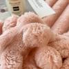 Ultra Soft Faux Rabbit Fur Throw Blanket Warm Plush Striped Blankets Conditioning Quilt Multi Functional Sofa Cover Blanket