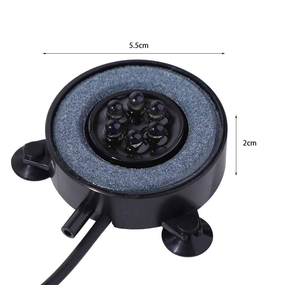 Convenient LED Fish Tank Light Round Multi-color Air Stone Disk Lamp Waterproof Plastic Aquarium Light Making Oxygen