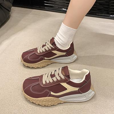 Baskets d'entraînement allemandes rétro à la mode pour femmes 2025 Automne Nouvelle Cuir souple Polyvalentes Extérieur Décontractées Sport Chaussures Plates