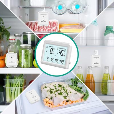 Digital Refrigerator Thermometer Wireless Freezer Thermometer Fridge Temperature Monitor with 2 Sensor