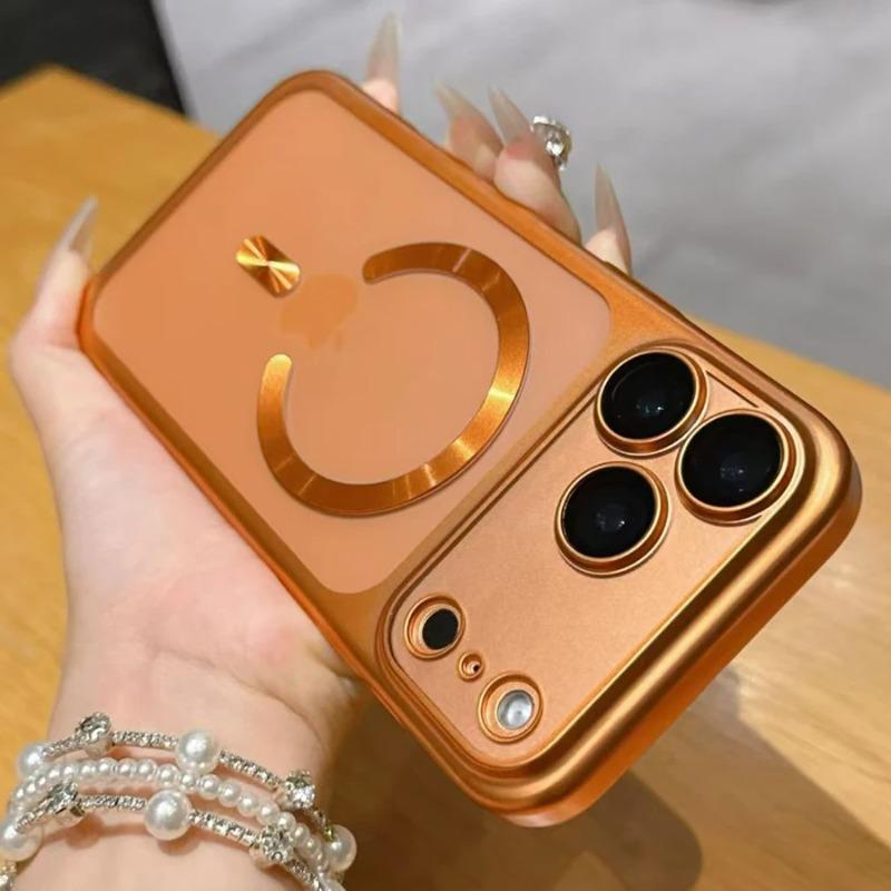 Luxuriöse matte Beschichtung für Magsafe-Hülle für iPhone 17 Pro Max 17 Air Hart Stoßfest Funda Linsenschutzfolie Durchscheinende Hülle