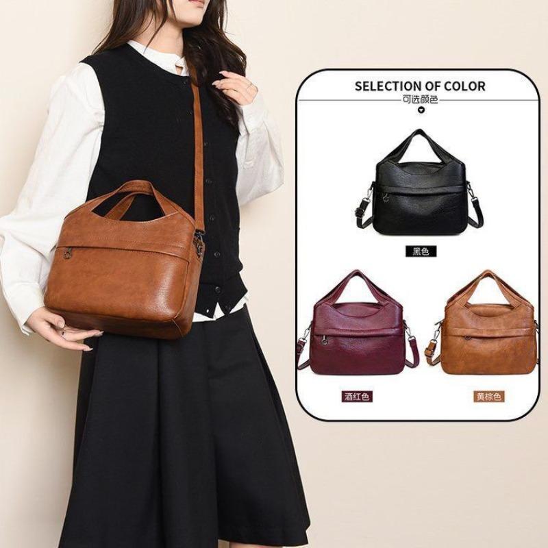 Spring and summer new commuter shoulder Korean version high value soft leather texture mother bag women crossbody A