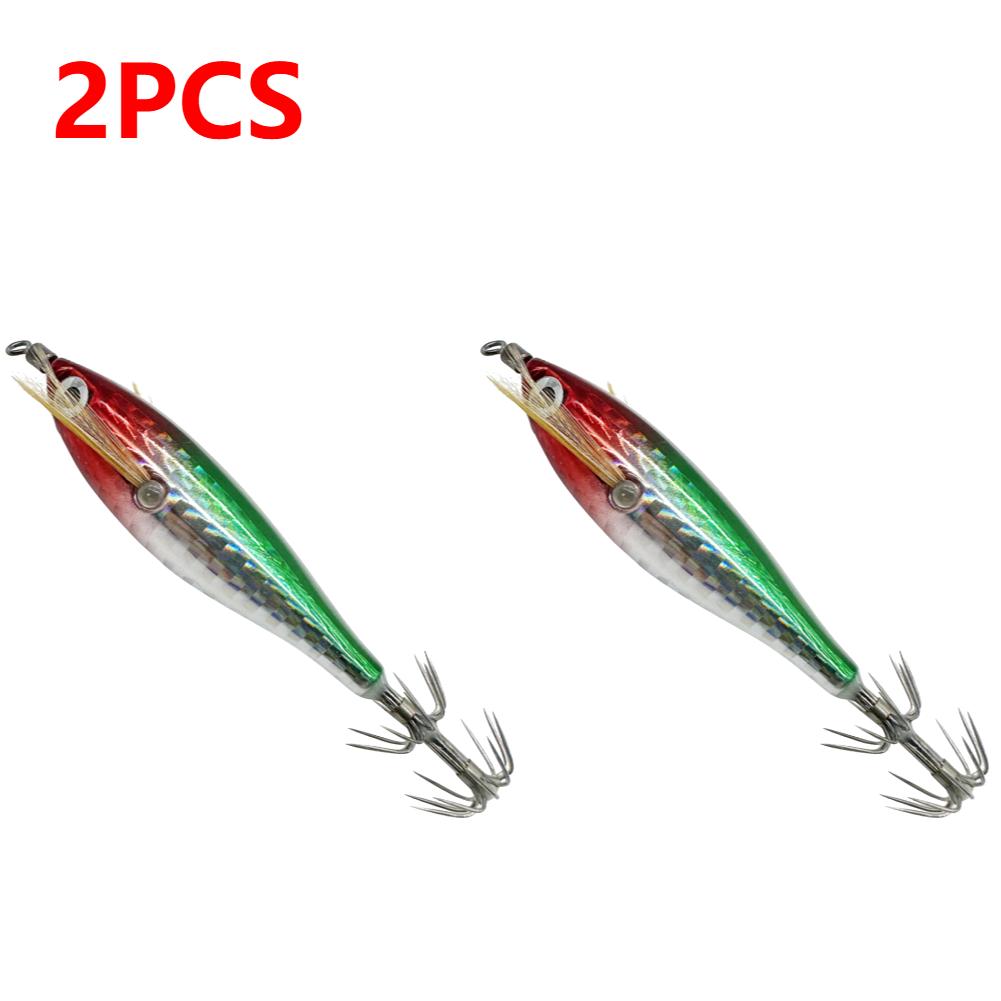 1-10PCS Luminous Fishing Lure Octopus Cuttlefish Fishing Bait Squid Jig Squid Hook Tackle Wood Shrimp Saltwater Fishing Baits