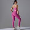 Zestawy do jogi bez rękawów Auroth Women Elastic Fitness Sportswear Running Vest Push Up Pants Dresy