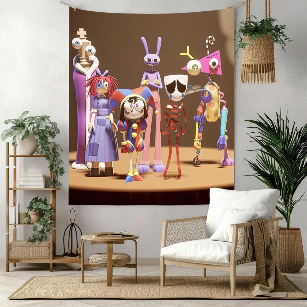 Digital Circus2 Wall Decor Tapestry Art For Pet Memorial Birthdaywedding Party Backdrop Family Gift